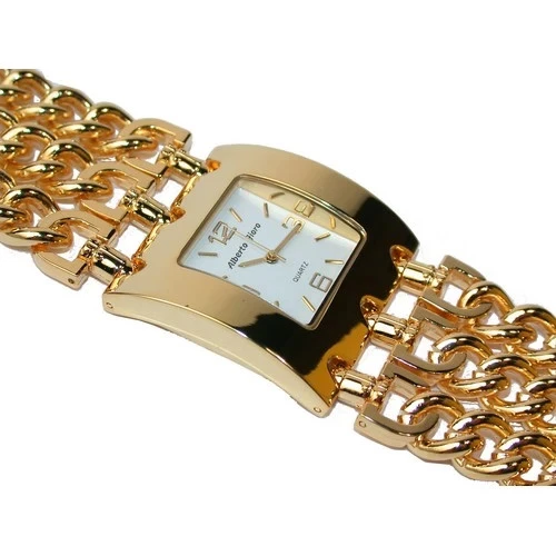 Montre femme Alberto Fioro, doré triple chaine -70%